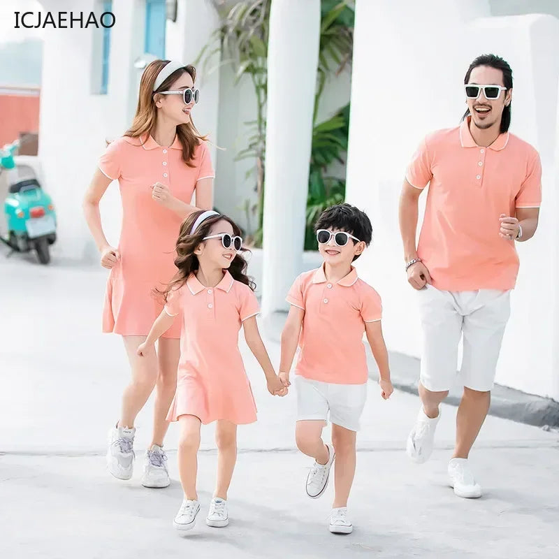 2025 Summer Fashion Family Matching Set Mother Daughter DressVacation Attire for All Father Son T-Shirt Outfit Cute Beachwear