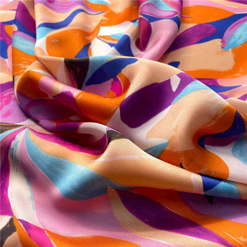 1PC 68cm Graffiti Printed Scarf Women'S Autumn and Winter Polyester Fiber Scarf Fashion Versatile Clothes Bag Accessories Scarfs