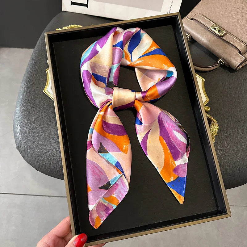 1PC 68cm Graffiti Printed Scarf Women'S Autumn and Winter Polyester Fiber Scarf Fashion Versatile Clothes Bag Accessories Scarfs