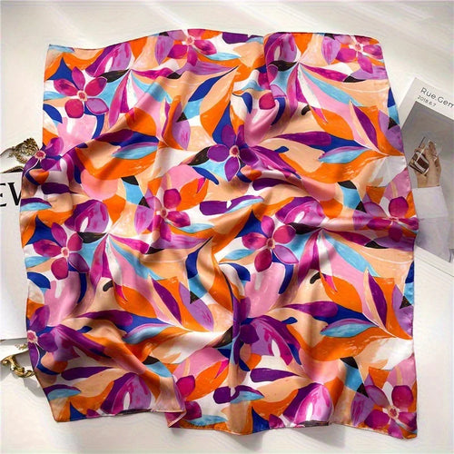 1PC 68cm Graffiti Printed Scarf Women'S Autumn and Winter Polyester Fiber Scarf Fashion Versatile Clothes Bag Accessories Scarfs